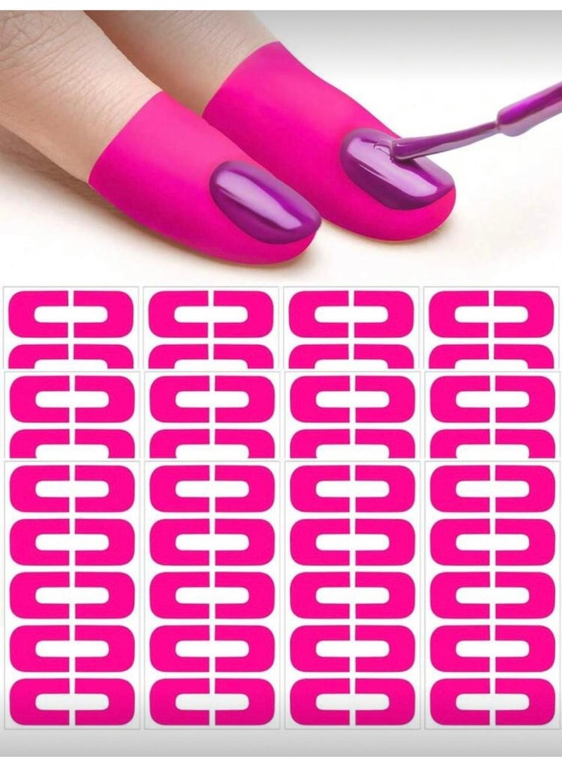 50 Pieces Pink U-Shaped Nail Polish Protectors - Odorless Rubber Nail Shields for Mess-Free Manicures, Painting & Printing - Flexible Cuticle Caps for Nail Art, Crafts & Professional Applications - Image 3